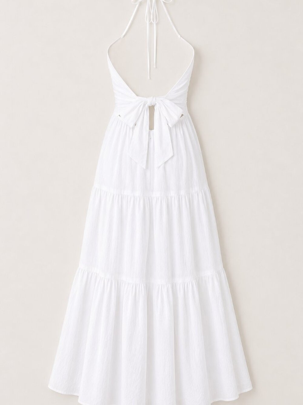 VeronaChic - White Halter Maxi Dress | Backless Tie-Back Summer Dress - Picture 5 of 5